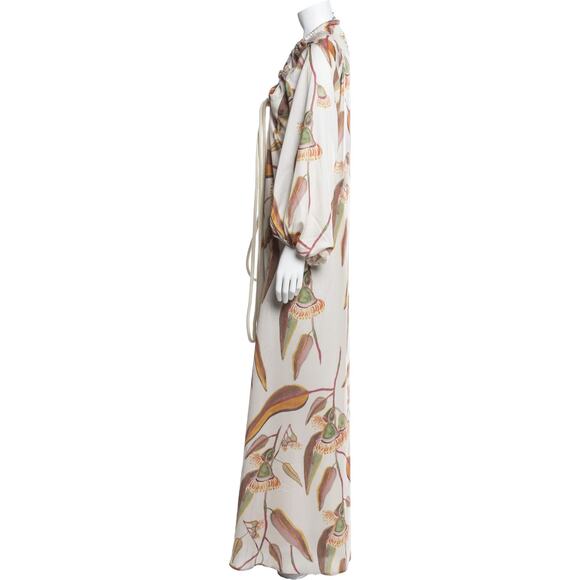 Andrea Iyamah Neema Eucalyptus Print Long Maxi Gown Dress Small/Medium - Picture 3 of 7